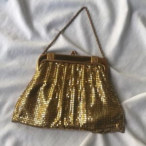 Whiting & Davis 1960s Vintage Gold Mesh Evening Bag
